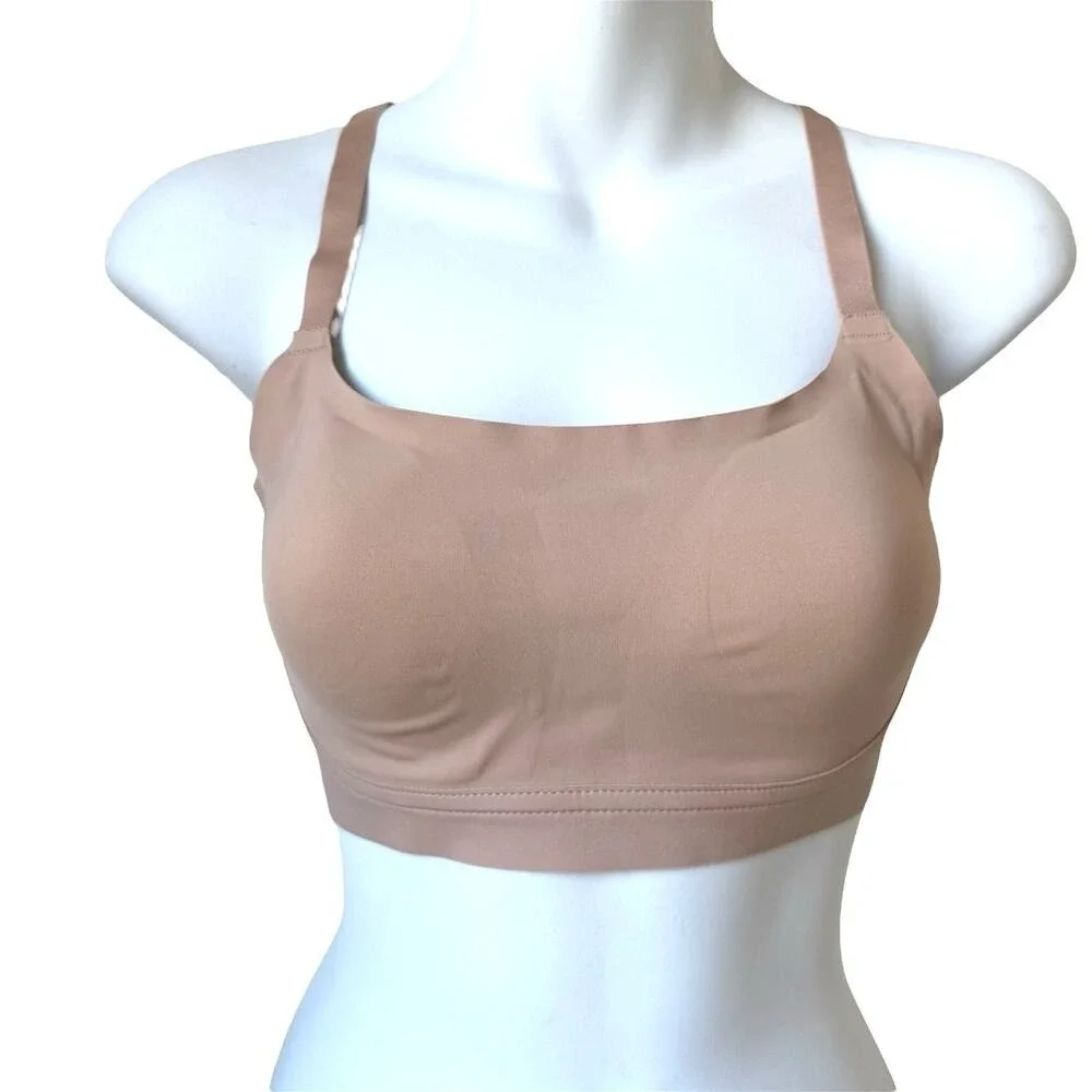 Beige Womens Comfort Smooth Bralette Small Pullover Removable‎ Pads Tan Wireless